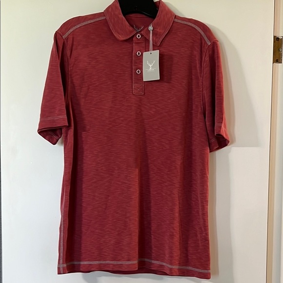 Textured Red Polo Shirt with Classic Design - Picture 1 of 6